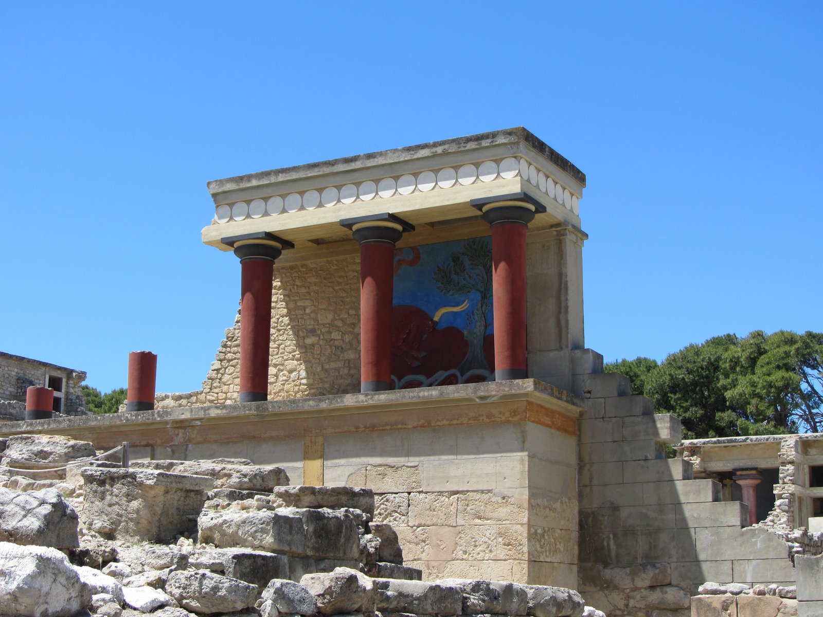 Le rovine del palazzo di Cnosso a Creta