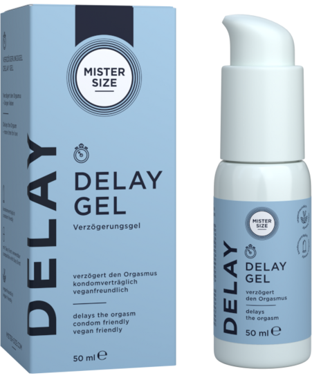Mister Size Delay Gel cartone e flacone dispenser a pompa