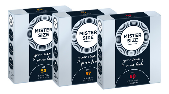 Set di degustazione MISTER SIZE 53-57-60 (3x3 preservativi)