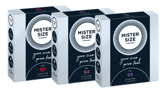 Set di prova MISTER SIZE 60-64-69 (3x3 preservativi)